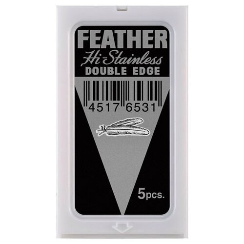 Лезвия для Т-образного станка Feather Hi-Stainless, серый.., 5 шт.