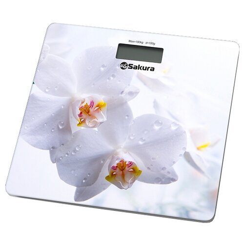 Весы электронные Sakura SA-5065WF белые орхидеи, белый