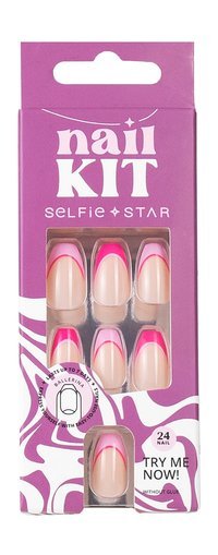 Selfie Star Short Length Nails Kit Pink French