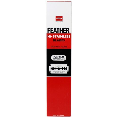 Лезвия для Т-образного станка Feather Hi-Stainless, красный, 100 шт.
