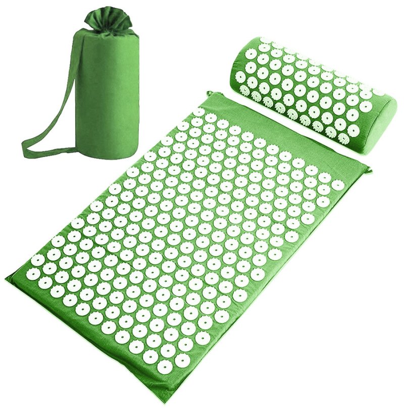 Набор: коврик и валик для акупунктуры CleverCare цвет зеленый, PC-03G