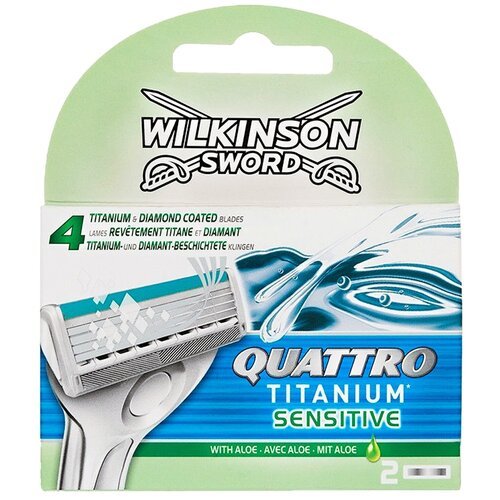 Сменные кассеты Wilkinson Sword Quattro Titanium Sensitive, 2 шт.