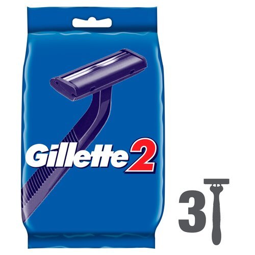 Одноразовый бритвенный станок Gillette 2, синий, 3 шт.