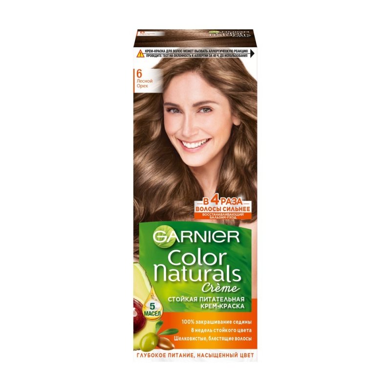 Крем - краска Garnier Color Naturals стойкая для волос 6 Лесной орех