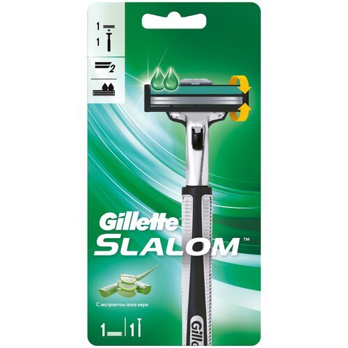 Многоразовый бритвенный станок Gillette Slalom, черный, 1 шт.